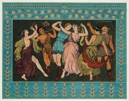 Florizel and Perdita dancing with shepherds