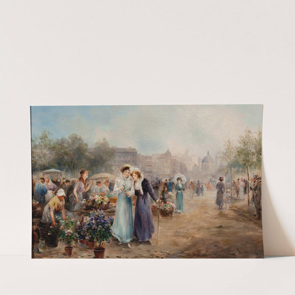Flower Market near Vienna’s St. Charles’ Church by Emil Barbarini