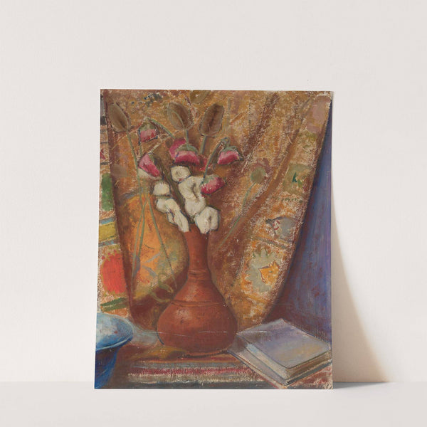 Flowers in a clay flower-vase (1932) by Tadeusz Makowski