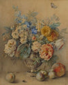 Flowers in a Silver Caster, Fruit in the Foreground
