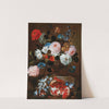 Flowers in a vase with grapes and a pomegranate by Franz Werner von Tamm