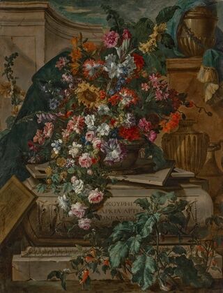 Flowers in an urn on a sarcophagus — size preview