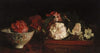 Flowers On A Japanese Tray On A Mahogany Table