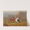 Flucht eleganter Reiter vor dem Kampfgeschehen by Alexander Von Bensa