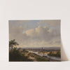 Flußlandschaft mit Dorf (1852) by Andreas Schelfhout