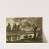 Flußlandschaft mit Vögeln und Weide (1880-90) by Hermann Baisch