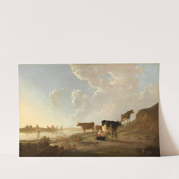 Flusslandschaft mit melkender Frau (ca 1646) by Aelbert Cuyp