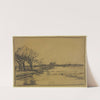 Flusslandschaft mit romanischem Kirchbau by Wilhelm Kalb