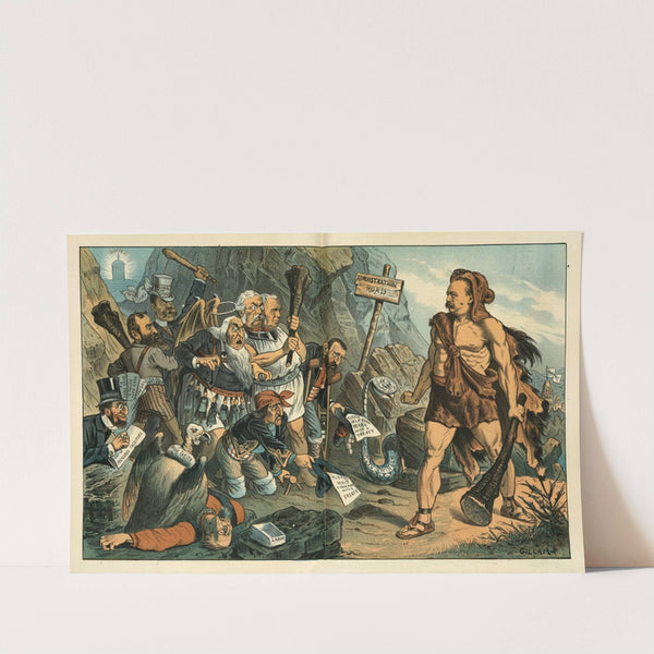 Foes in his path &#8211; the herculean task before our next president (1885) by Bernhard Gillam