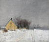 Foggy Winter Day. To the Left a Yellow House. Deep Snow. (1910)