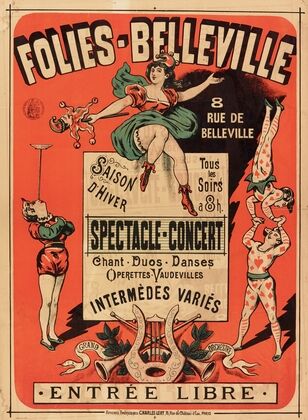 Folies-Belleville 8 Rue De Belleville Saison D’hiver Tous Les Soirs A 8h. Spectacle-Concert (1882-1888)
