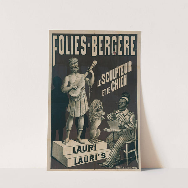 Folies-Bergere Le Sculpteur Et Le Chien Lauri Lauri&#8217;s (1886-1888) by Lith. F. Appel