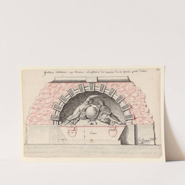 Fontaine statüaire qui termine l’enfilade des arcades de la grande porte d’entrée (1786) by Jean Jacques Lequeu