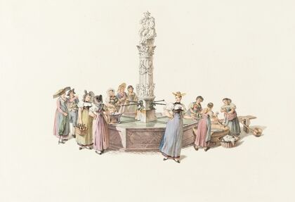 Fontaine sur la place du grand grénie à Berne (1828-1829)