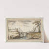 Footbridge with Bastion and Ships in Distance by Gaspar van Eyck