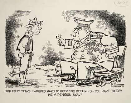 ‘For fifty years I worked hard to keep you occupied — You have to pay me a pension now’