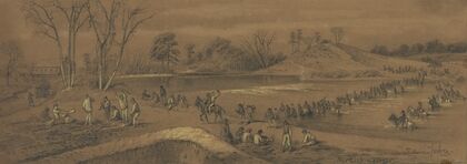 Fording a river