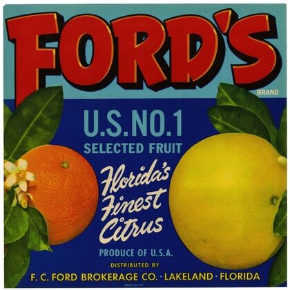 Ford’s Brand Citrus Label (1951)