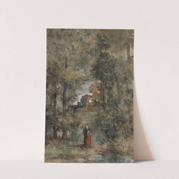 Forest Landscape with a Female Figure (1871) by Eugène Smits