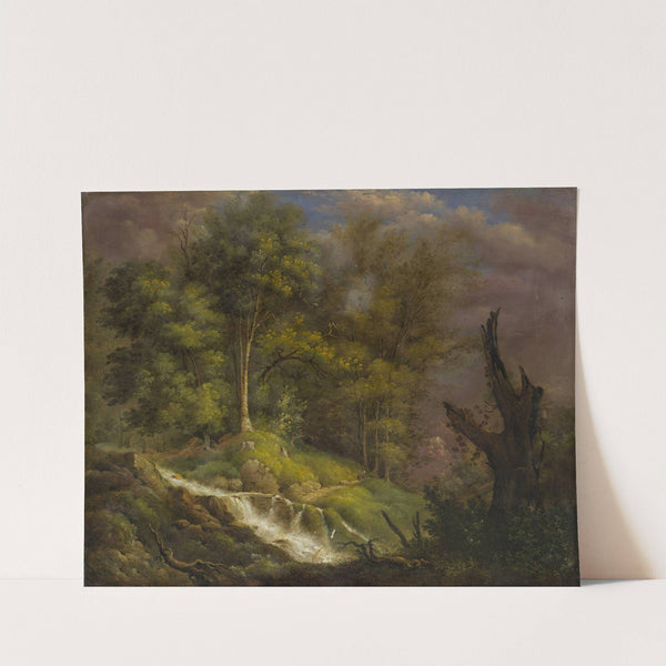 Forest Landscape with Waterfall by Isaak Fürstenberger