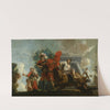 Fortitudo breidelt de zotheid ; Allegorische voorstelling van de verzorging van leprozen en onnozelen by Gerard de Lairesse