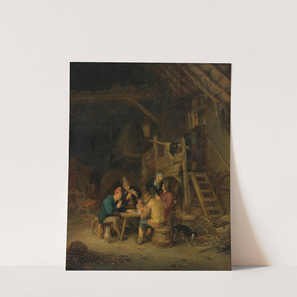 Four Card Players In A Rustic Interior (1655) by Adriaen van Ostade