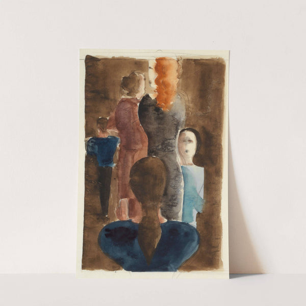 Four-colour study for &#039;Women on Stairway&#039; by Oskar Schlemmer