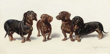 Four Dachshunds (1900)