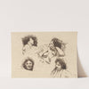 Four Heads of Women: Study for “The Happy Island” (Quatre têtes de Femmes: Étude pour “L’Ile Heureuse”) (1899) by Albert Besnard