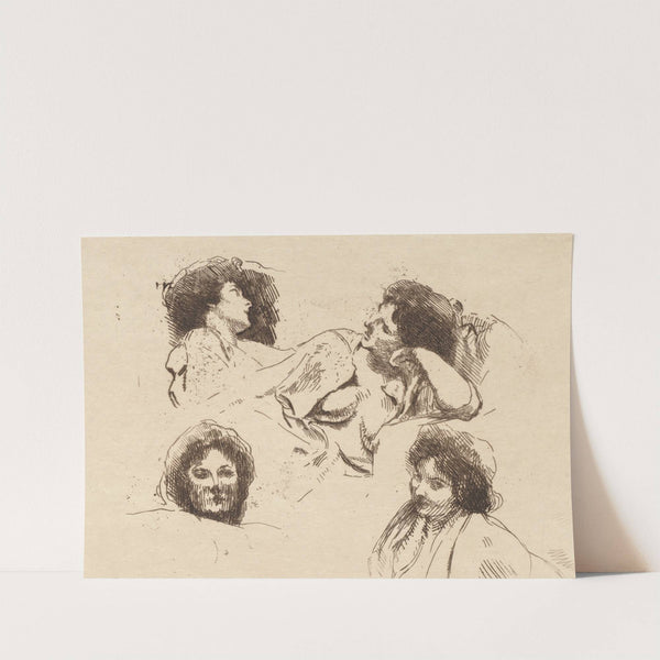 Four Heads of Women: Study for “The Happy Island” (Quatre têtes de Femmes: Étude pour “L’Ile Heureuse”) (1899) by Albert Besnard