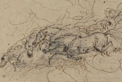 Four horses galloping: a mythological study, possibly for Phaeton’s Chariot