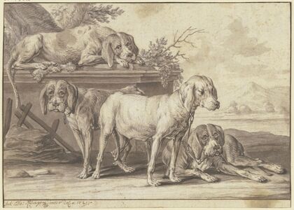 Four hunting dogs (1721)