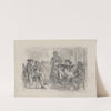 Four men sitting at two tables, woman standing near center by Felix Octavius Carr Darley