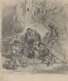 Four seated street figures (1867)
