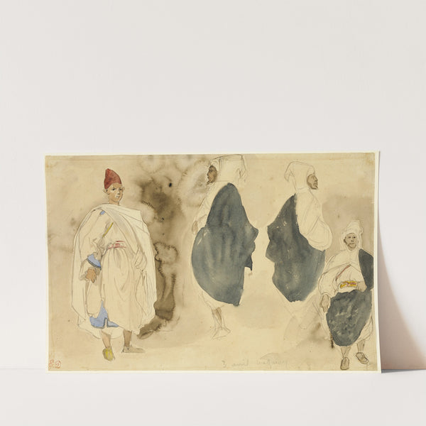Four Sketches of Arab Men (1832) by Eugène Delacroix