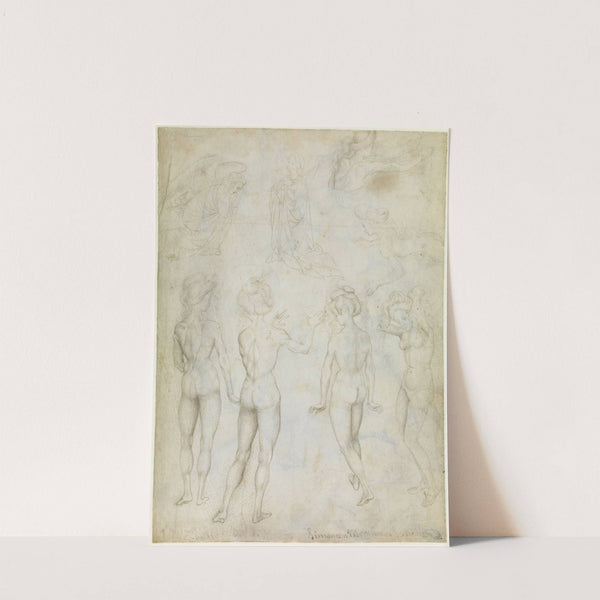 Four Studies of a Female Nude, an Annunciation and Two Studies of a Woman Swimming by Pisanello