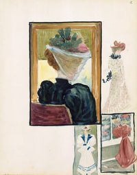 Four vignettes of fashionably dressed women (1895–1897)