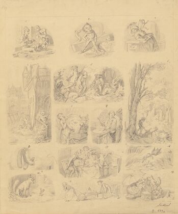 Fourteen Scenes Related to the Tale of Tom Thumb
