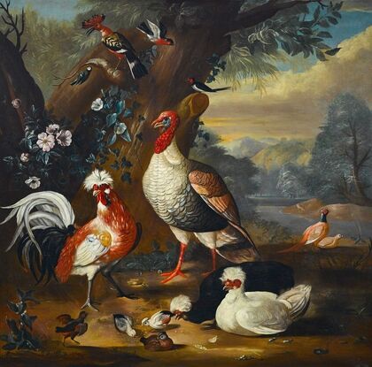 Fowl in a landscape