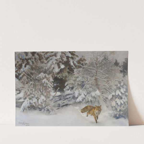 Fox in Winter Landscape (1938) by Bruno Liljefors
