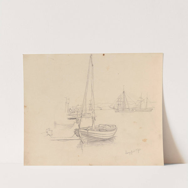 Fra Langesund havn by Hans Gude