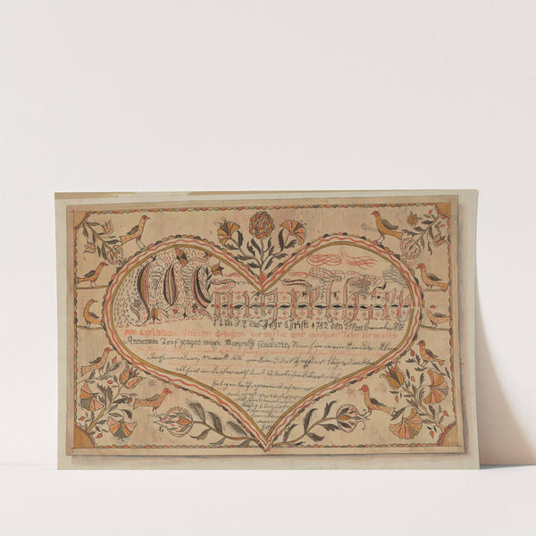 Fractur - Christening Certificate by Ella Josephine Sterling