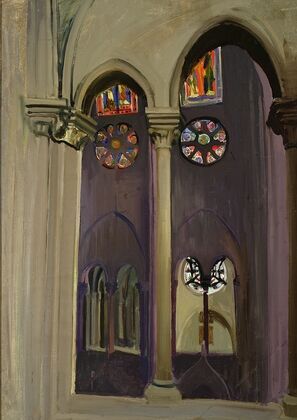 Fragment of interior of the Notre-Dame cathedral in Paris