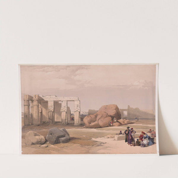 Fragment of the Great Colossi at the Memnonium, Thebes. (1846-1849) by David Roberts
