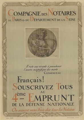 Français Souscrivez tous au 4ème Emprunt de la Défense nationale (1918)