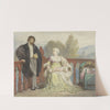 Francesca di Rimini en Paolo di Polenta met kind op een balkon (1829 - 1888) by Edouard Hamman