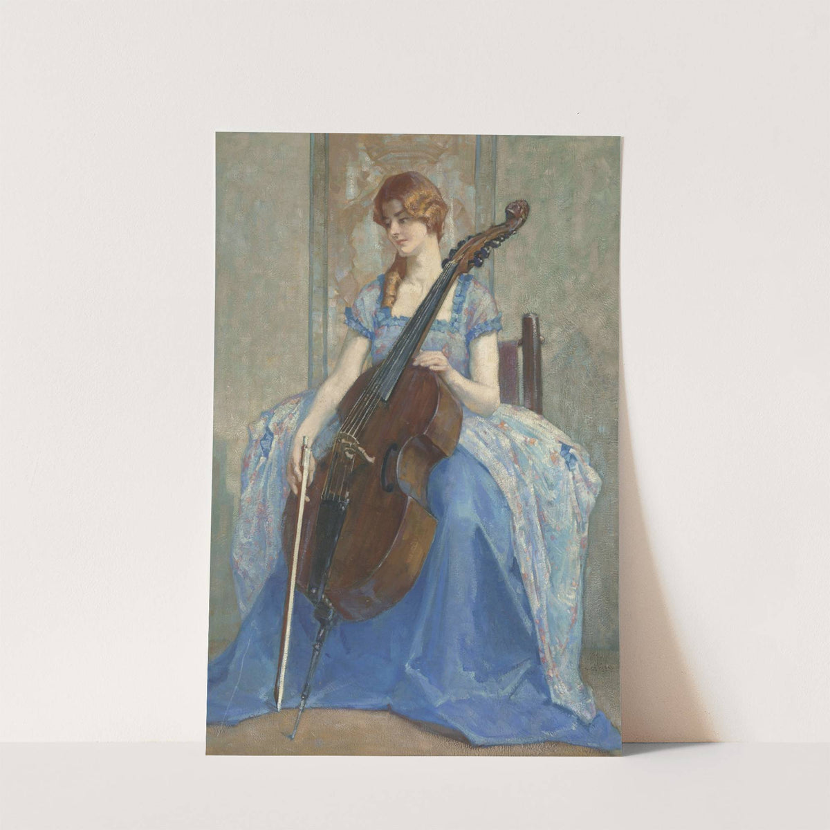 Francesca, the artist's daughter and her Viola da Gamba by Alfred Palmer