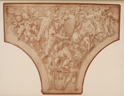 Francesco Primaticcio – Study for fresco of the Vucan forging the darts of Cupid