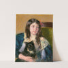 Françoise, Holding a Little Dog, Looking Far to the Right (1909) by Mary Cassatt