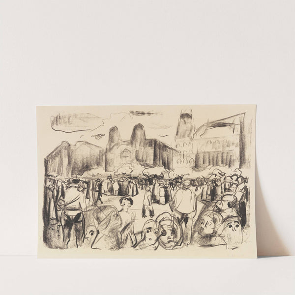 Frankfurter Bahnhofsplatz under Rathenaus likferd (1922) by Edvard Munch